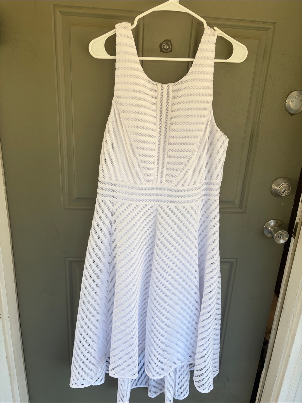 Lilly Pulitzer White Textured Midi Fit-and-Flare Dress
